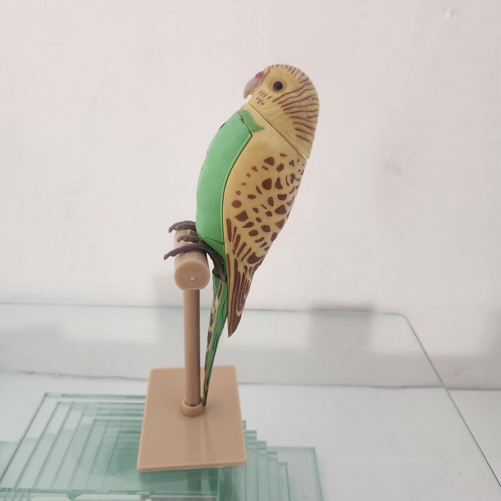 Vintage Motion Activated Parakeet on stand chirping 7"